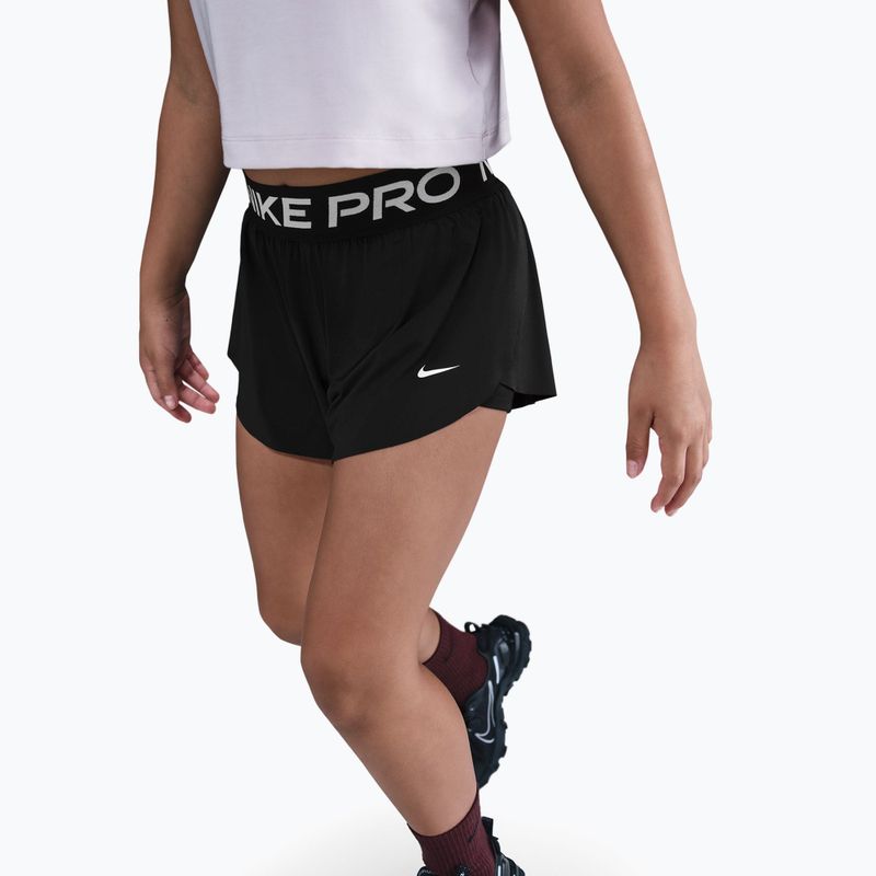 Spodenki dziecięce Nike Pro Dri-Fit 2in1 black/black/white 4