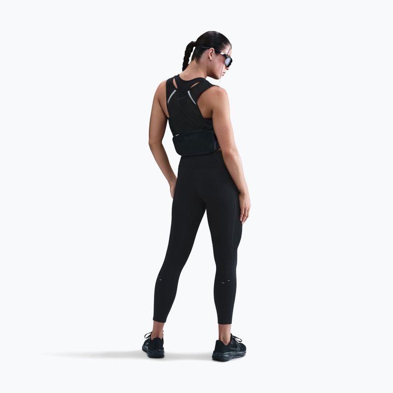Legginsy do biegania damskie Nike Tempo Swoosh Run High-Waisted 7/8 black/white 3