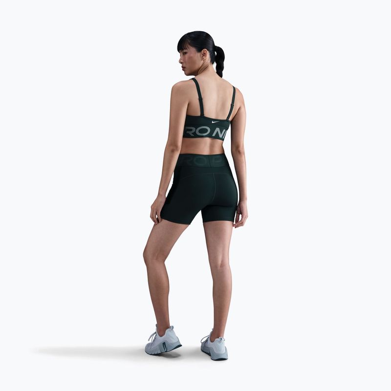 Biustonosz treningowy Nike Pro Indy Plunge seaweed/clay green/white 3
