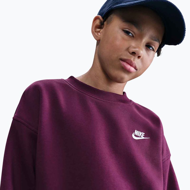 Bluza dziecięca Nike Sportswear Club Fleece bordeaux/white 4