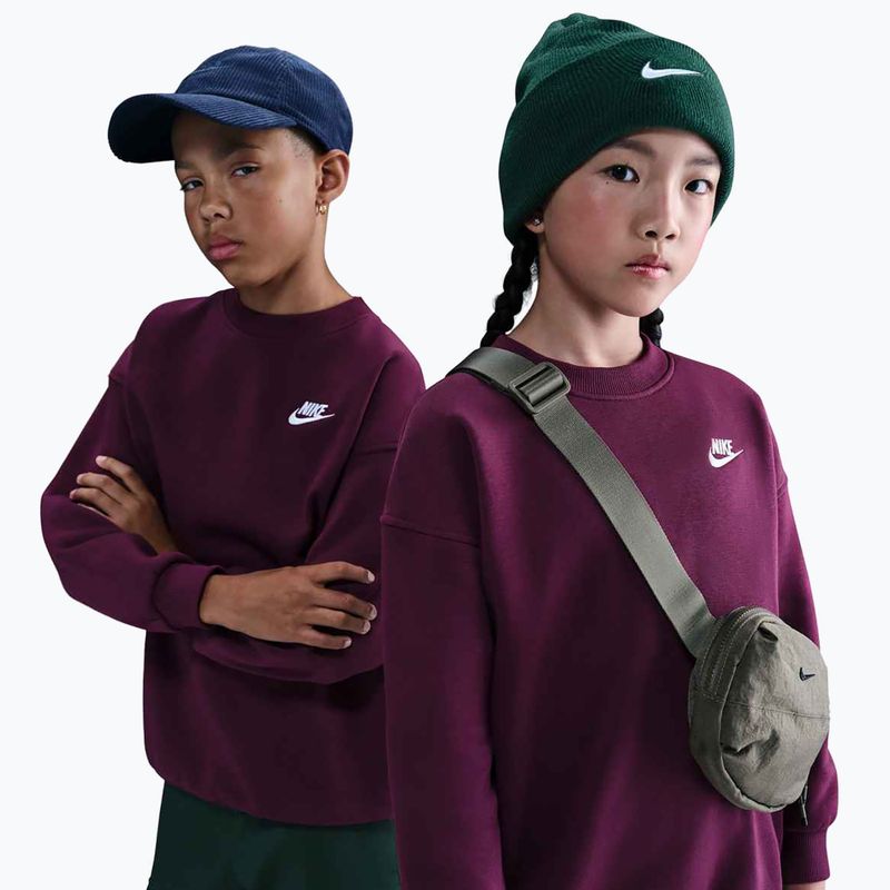 Bluza dziecięca Nike Sportswear Club Fleece bordeaux/white 6