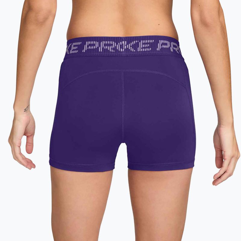 Spodenki damskie Nike Pro Mid-Rise Biker 3" court purple/doll/white 3