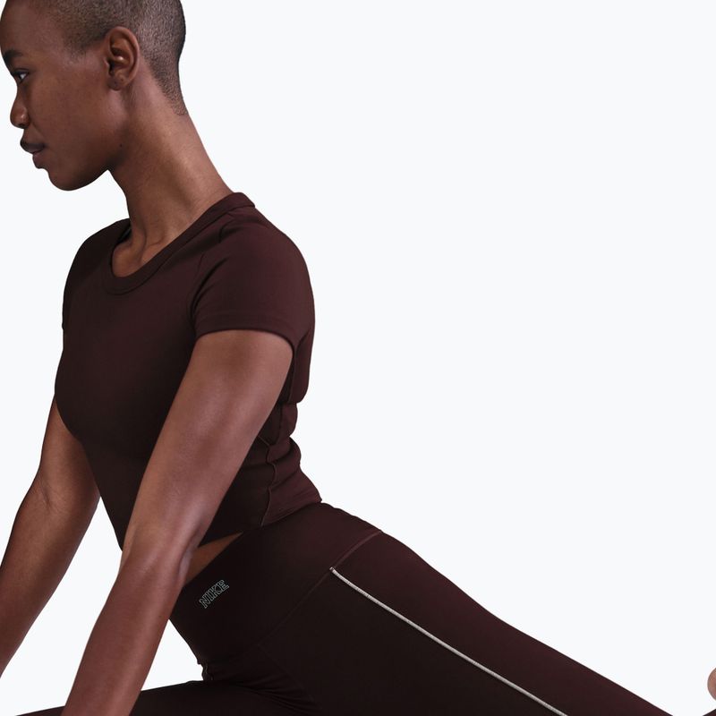 Legginsy damskie Nike One High-Waisted burgundy crush 7
