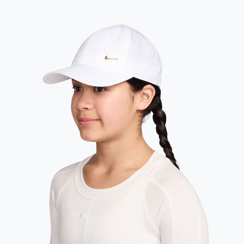 Czapka z daszkiem dziecięca Nike Dri-FIT Club white/flt gold 3