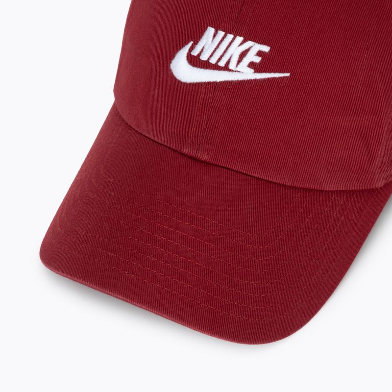 Czapka z daszkiem Nike Club Unstructured Futura Wash team crimson/white 3