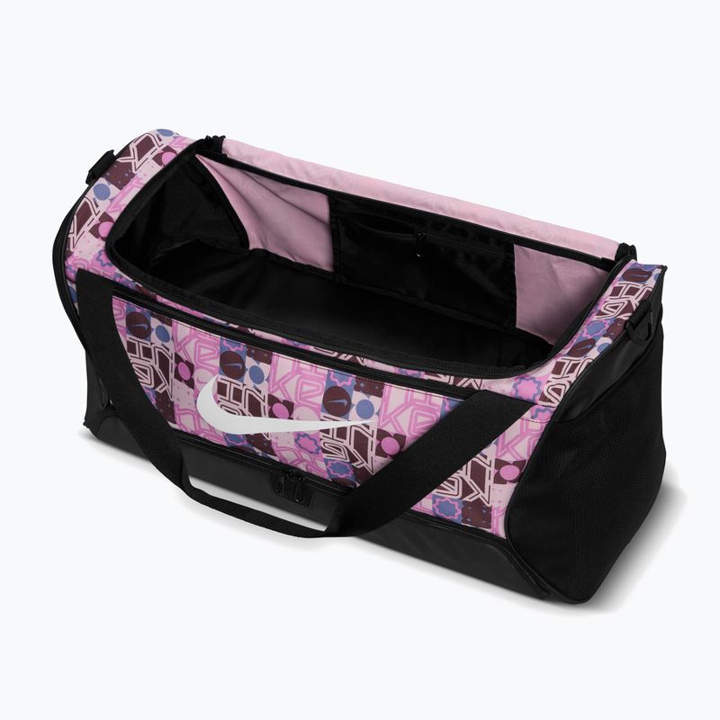 Torba treningowa Nike Brasilia 9.5 Aop 60 l black/pink foam/white 5