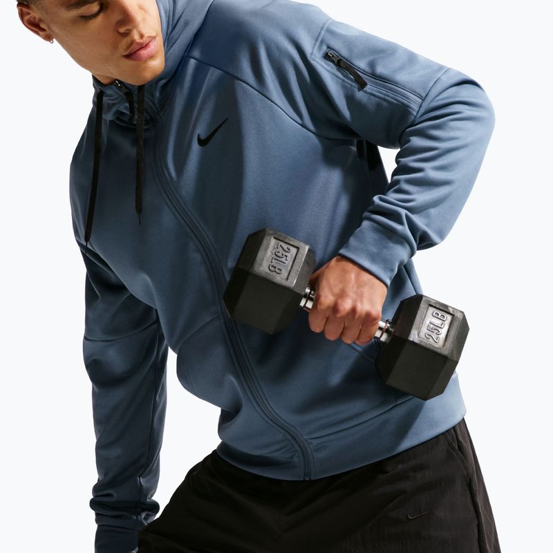Bluza treningowa męska Nike Therma Fit Full-Zip diffused blue/diffused blue/black 6