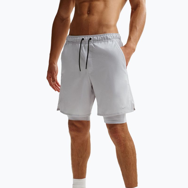 Spodenki męskie Nike Unlimited 2in1 Dri-Fit 7" grey fog/grey fog/black/grey fog 2