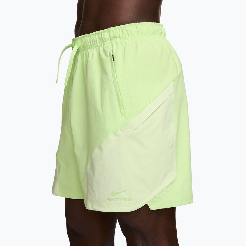 Spodenki męskie Nike Pro Training Dri-Fit 6" light liquid lime/light liquid lime 3