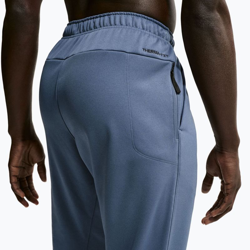 Spodnie treningowe męskie Nike Therma-FIT Open Hem diffused blue/diffused blue/black 5