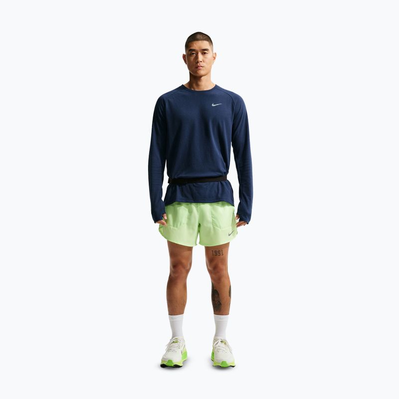 Longsleeve do biegania meski Nike Stride Dri-Fit Waffle Crew midnight navy 2