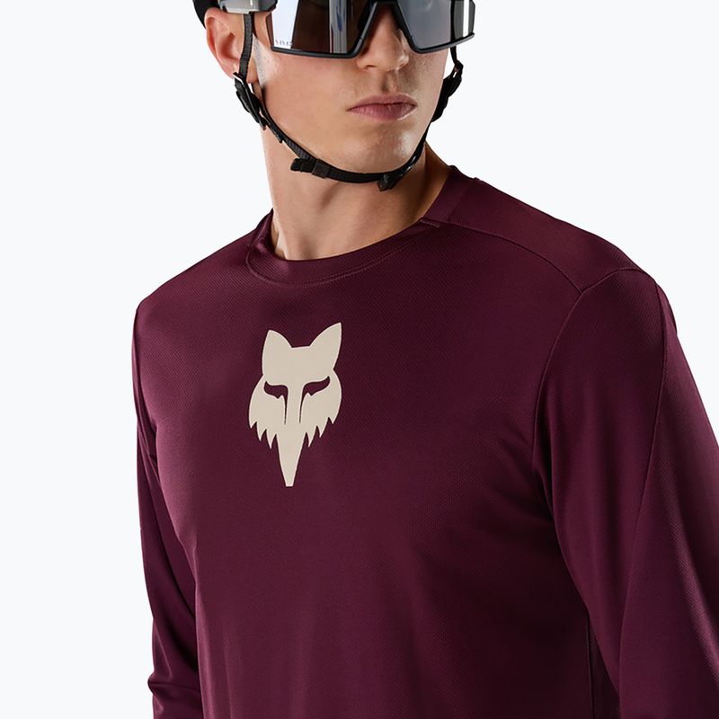 Longsleeve rowerowy męski Fox Racing Ranger Fox Head LS dark maroon 3
