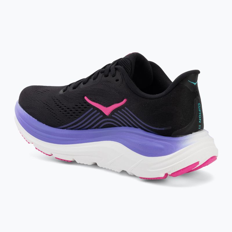Buty do biegania damskie Hoka Clifton 11 black/neon nebula 3