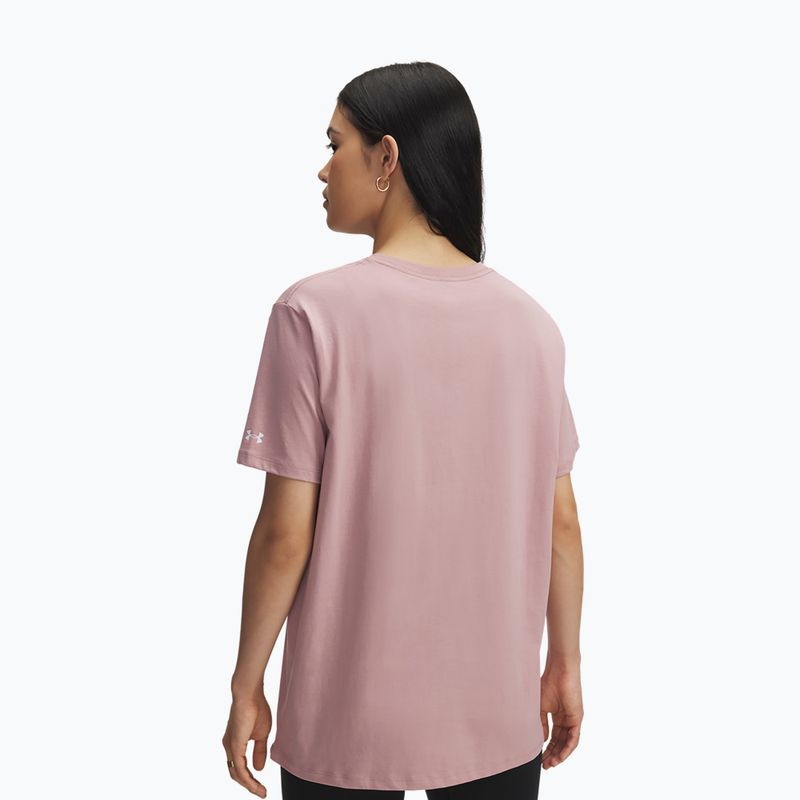 Koszulka treningowa damska Under Armour Rival Campus tourmaline pink/white 2
