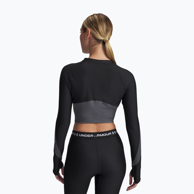 Longsleeve treningowy damski Under Armour HeatGear Rib 1/4 Zip black/castlerock/white 2