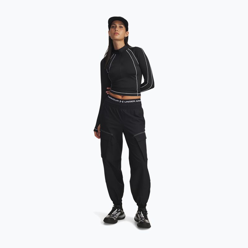 Longsleeve treningowy damski Under Armour ColdGear Textured 1/2 Zip black/white/metalic silver 2