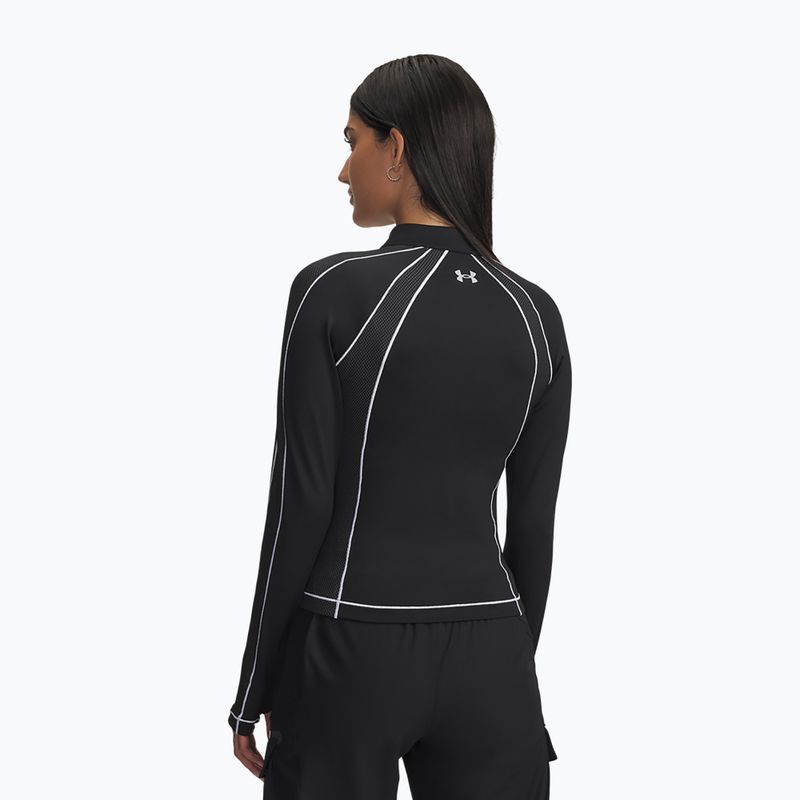 Longsleeve treningowy damski Under Armour ColdGear Textured 1/2 Zip black/white/metalic silver 3