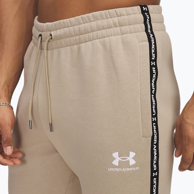 Spodnie męskie Under Armour Icon Fleece Jgr city khaki/white 4