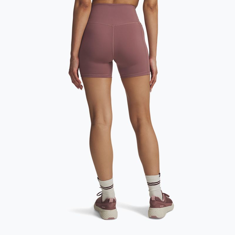 Spodenki treningowe damskie Under Armour Project Rock Middie maroon mist/black 2