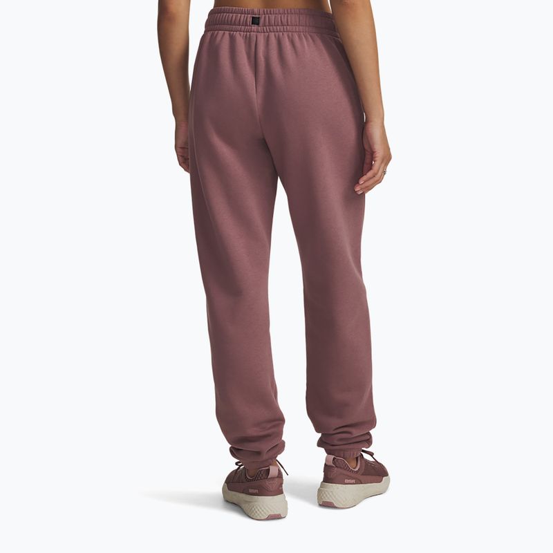 Spodnie treningowe damskie Under Armour Project Rock Icon maroon mist/black 2