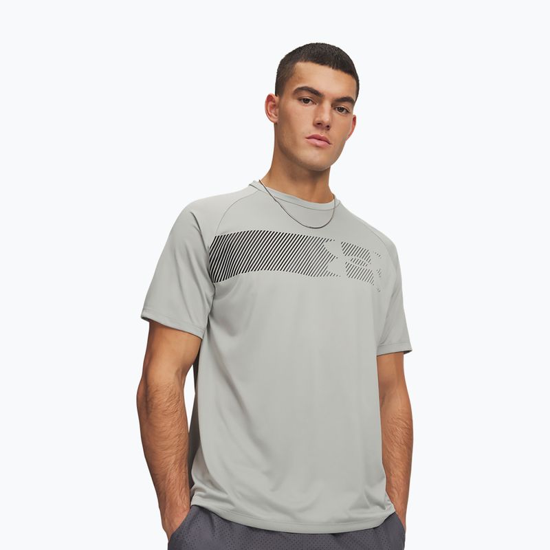 Koszulka treningowa męska Under Armour Tech Graphic Tee titanium/black
