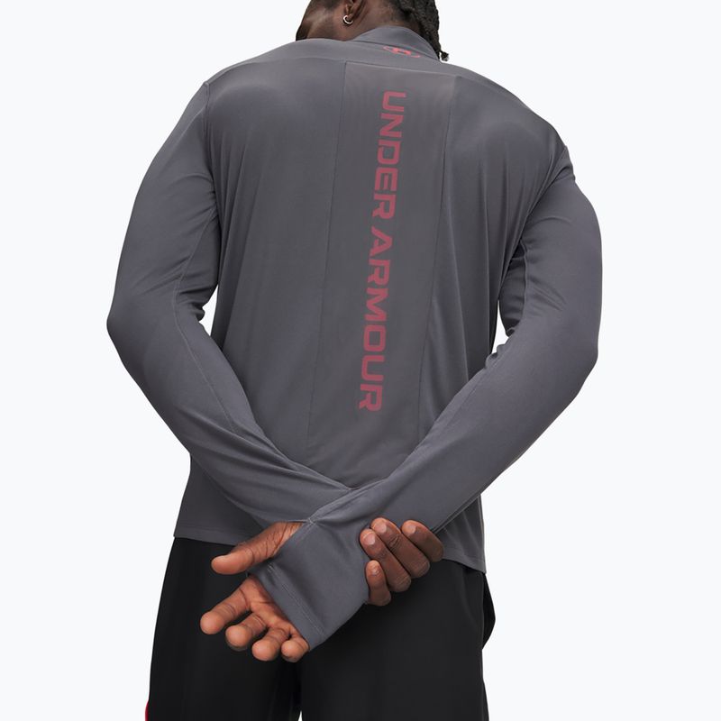 Bluza męska Under Armour Tech Utility 1/4 Zip castlerock/racer red 3