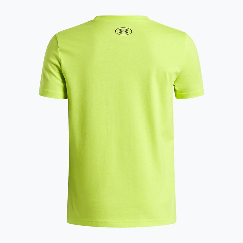 Koszulka dziecięca Under Armour Sportstyle Left Chest green citrine/black 2