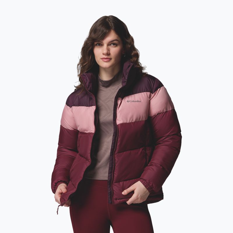 Kurtka ocieplana damska Columbia Puffect II Colorblock rich wine/eraser pink/moonvista 5