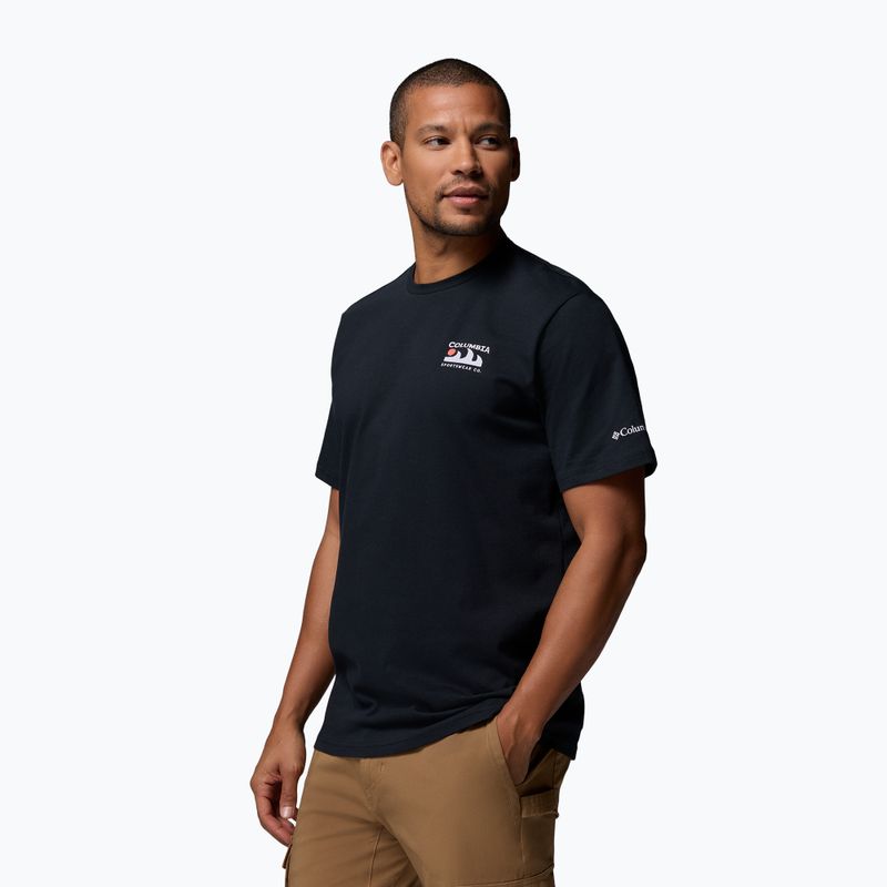 Koszulka trekkingowa męska Columbia Explorers Canyon Back black/peaks and waves 4