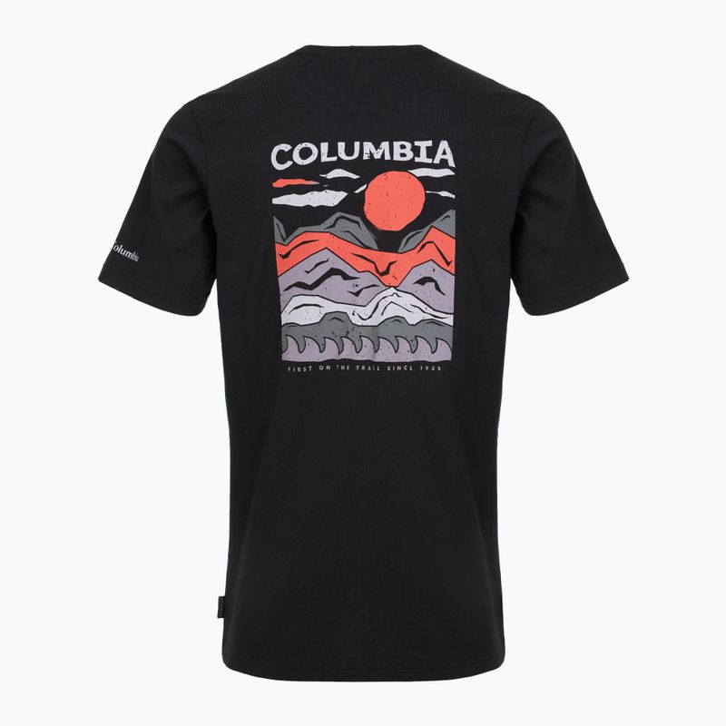 Koszulka trekkingowa męska Columbia Explorers Canyon Back black/peaks and waves 7