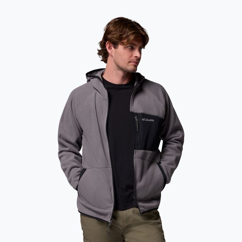 Bluza polarowa męska Columbia Fast Trek Overlay Hooded city grey/black 5