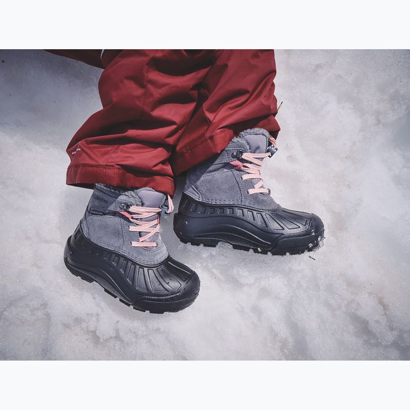 Śniegowce dziecięce Columbia Youth Powderbug Alpine graphite/pink haze 10