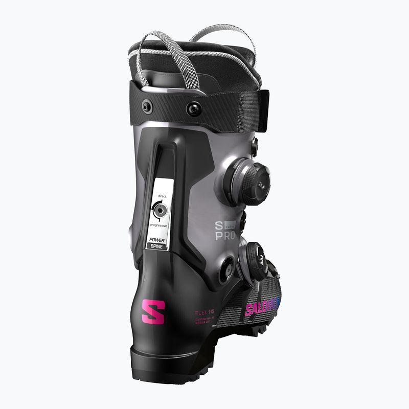 Buty narciarskie damskie Salomon S/Pro Supra Dual Boa 115 W black/beluga met./beetroot purple 7