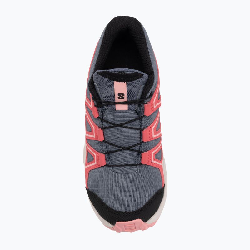 Buty do biegania dziecięce Salomon Speedcross Waterproof grisaille/hushed violet/rouge red 5