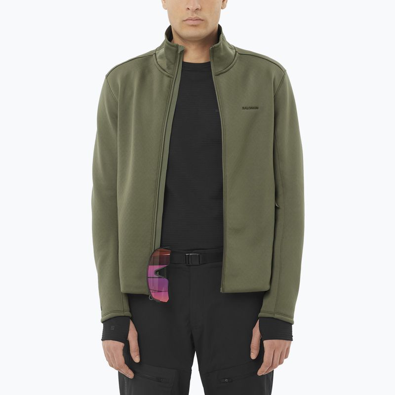 Bluza męska Salomon Outline Warm Fleece Full Zip grape leaf