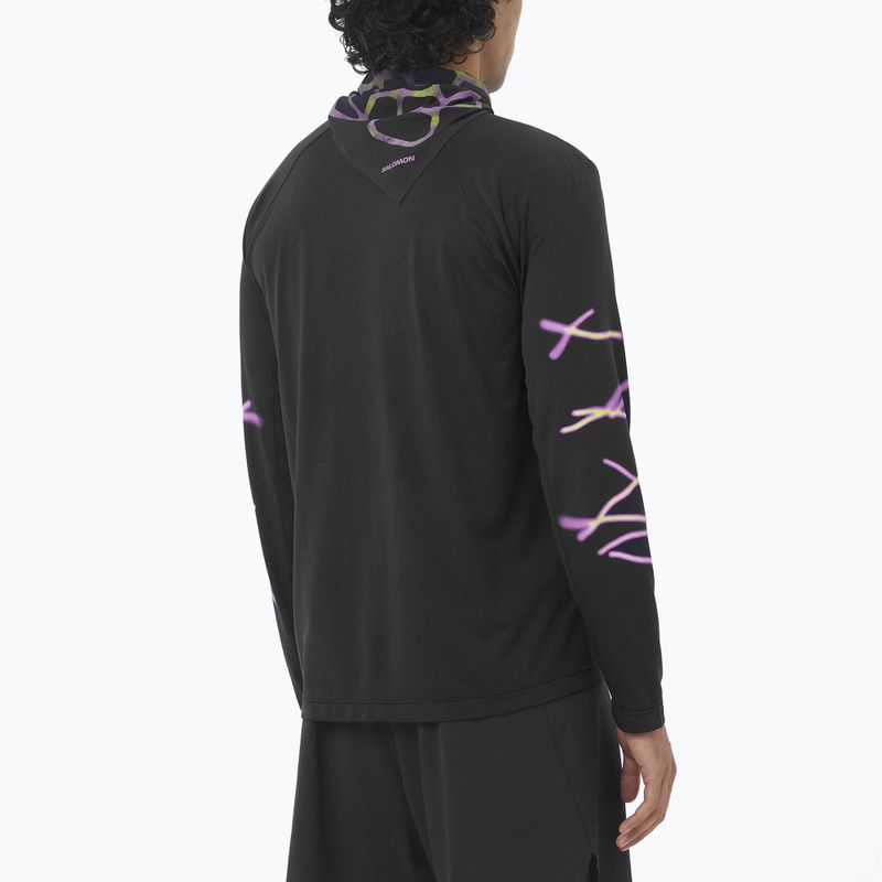 Longsleeve do biegania męski Salomon Shakeout Core deep black 2