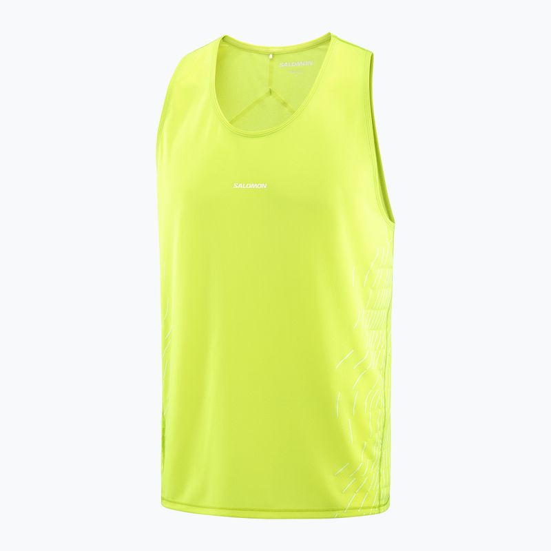 Koszulka do biegania męska Salomon Sense Aero Singlet GFX acid lime 4