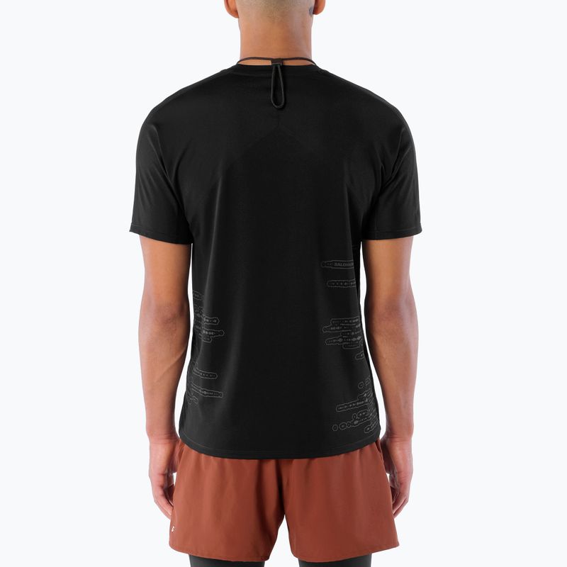 Koszulka do biegania męska Salomon Sense Aero GFX Tee SS deep black/black beauty 2