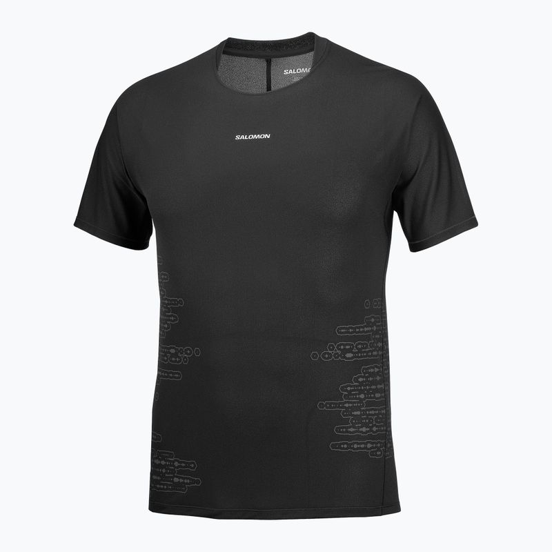 Koszulka do biegania męska Salomon Sense Aero GFX Tee SS deep black/black beauty 4