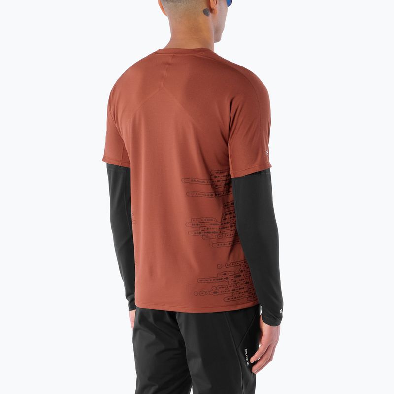 Koszulka do biegania męska Salomon Sense Aero GFX Tee SS burnt umber/coffee bean 2