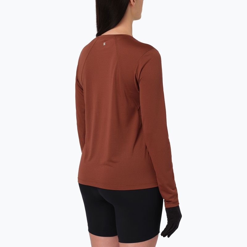 Longsleeve do biegania damski Salomon Shakeout Core LS Tee burnt umber 2