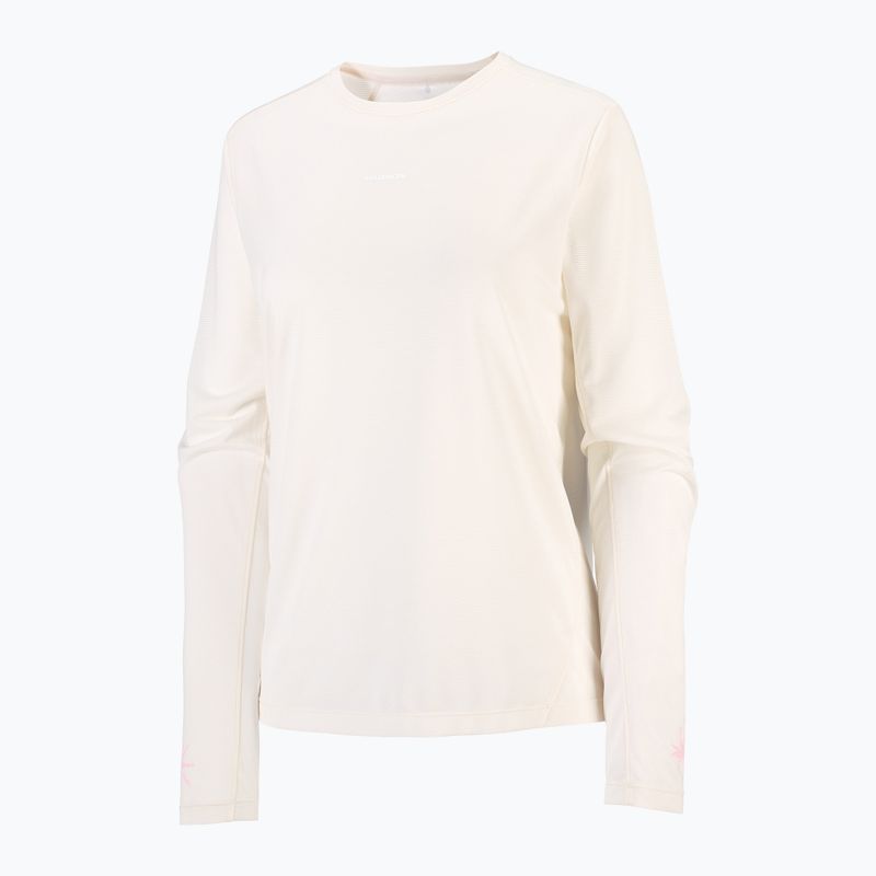 Longsleeve do biegania damski Salomon Shakeout Core Tee GFX LS whisper white/pink frosting 5