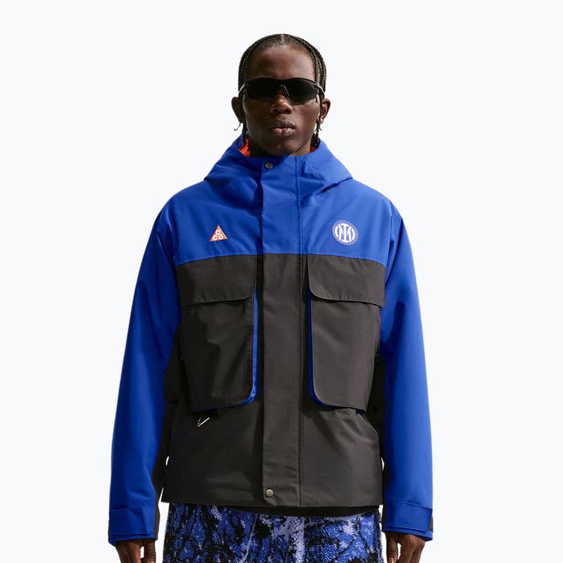 Kurtka piłkarska męska Nike Inter Milan SE Skull Peak Storm-FIT hyper blue/black/safety orange