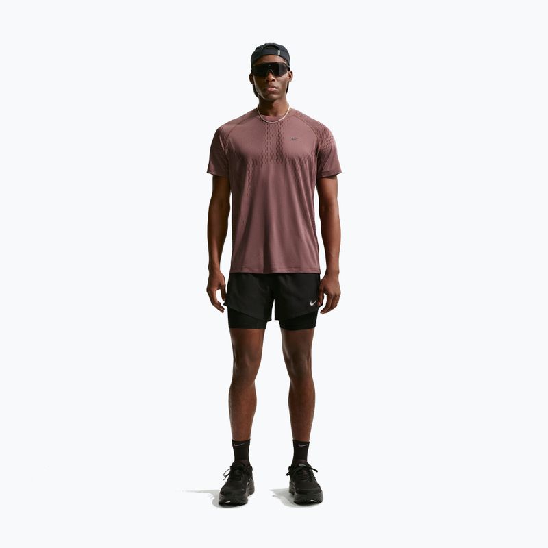 Koszulka do biegania męska Nike Stride Dri-Fit ADV tattoo/burgundy crush 3
