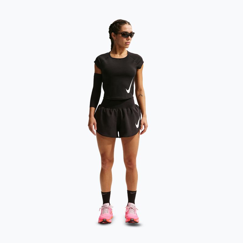 Koszulka do biegania damska Nike Swoosh Run Dri-Fit black/white/white 3