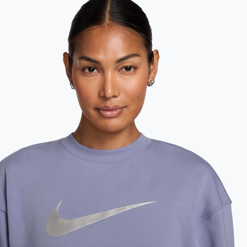 Bluza treningowa damska Nike Pro Dri-Fit Crew Neck iron purple/metallic silver/white 3