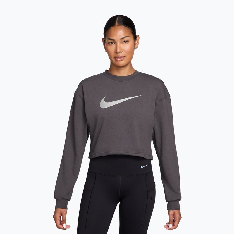 Bluza treningowa damska Nike Pro Dri-Fit Crew Neck thunder grey/metallic silver/white