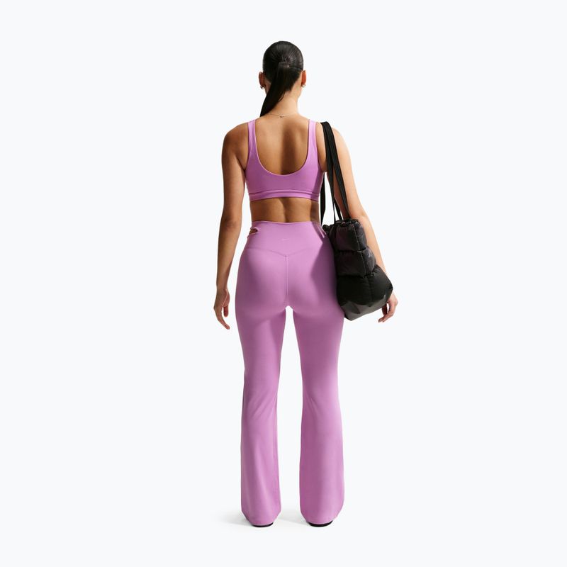Spodnie treningowe damskie Nike Zenvy High-Waisted Flared light magenta/white 3