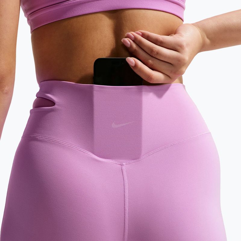 Spodnie treningowe damskie Nike Zenvy High-Waisted Flared light magenta/white 7