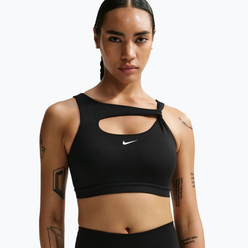 Biustonosz treningowy Nike One Medium Support black/white